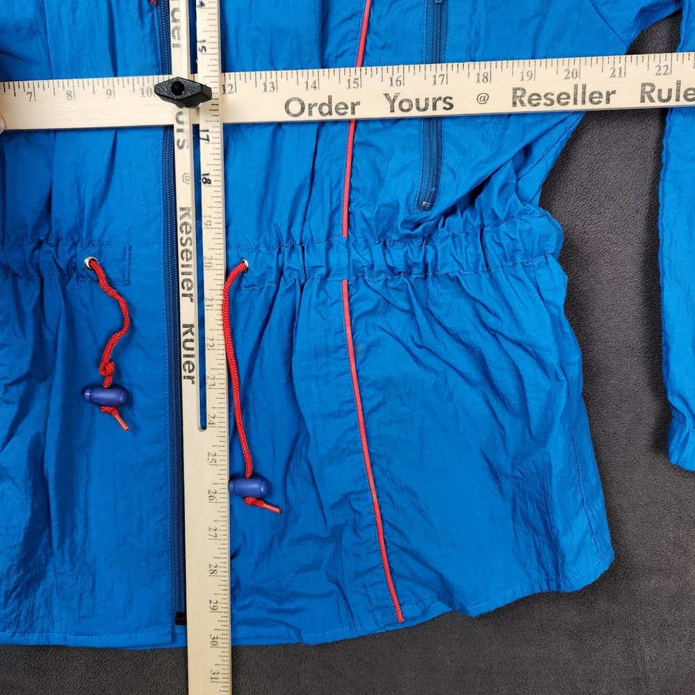 Vintage Reebok Windbreaker Jacket Full Zip Blue Orange L Womens Lightweight - Picture 7 of 10